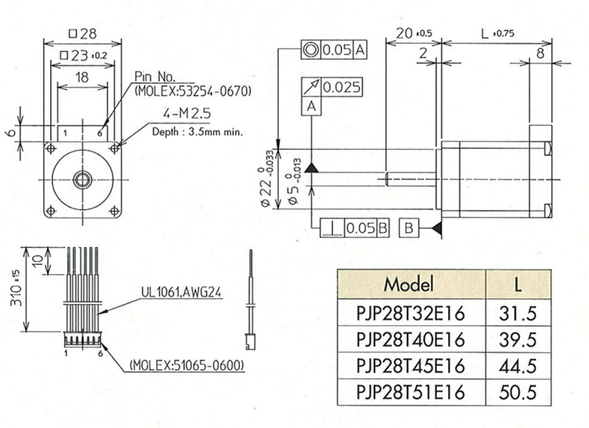 PJP28T-45E16 system drawing